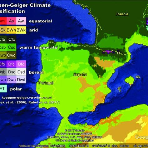 K Ppen Geiger S Updated Climate Classification Of The Iberian