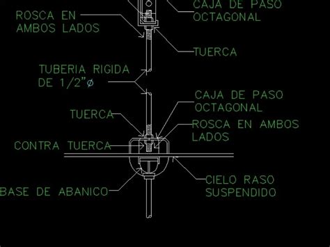 Detalle De Instalacion De Abanico De Techo En Autocad Librería Cad