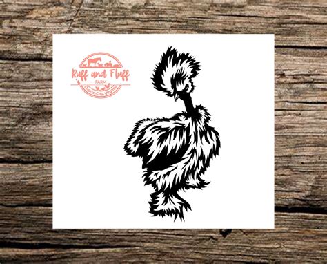 Silkie Naked Neck Chicken Showgirl Silkie Hen Decal Rooster Decal Car