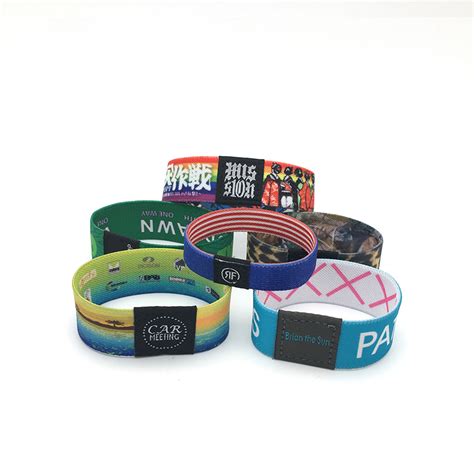 13 56MHZ I Code Sli X S RFID Fabric Elastic Bracelets Logo Embroidery