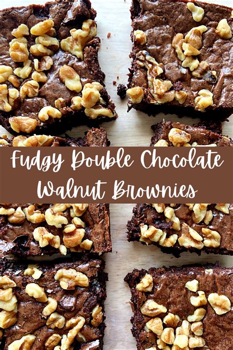 Fudgy Double Chocolate Brownies With Walnuts Recipe Walnut Brownie Recipe Walnut Brownies