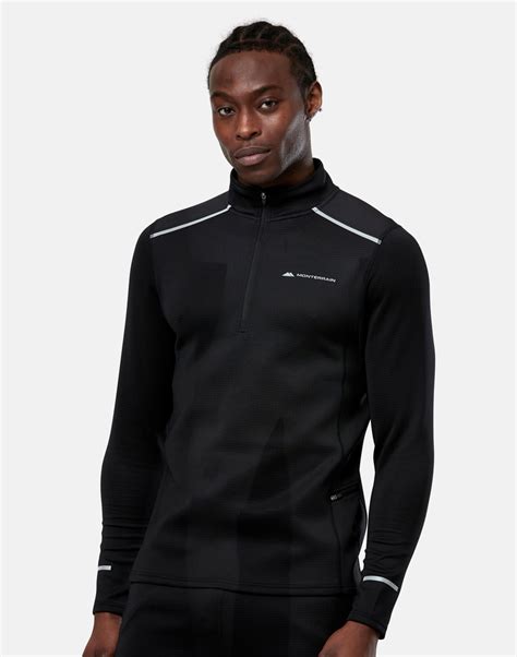 Monterrain Mens Vinson Half Zip Black Life Style Sports IE