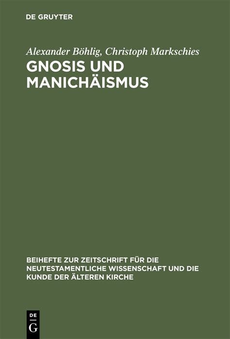 Jp Gnosis Und Manichäismus Forschungen Und Studien Zu