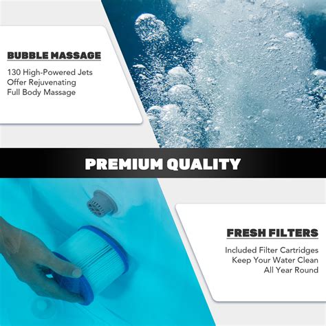 Portable Inflatable Hot Tub Spa 130 Air Jets W Pump Cover 2 6 Person New CO Z EBay