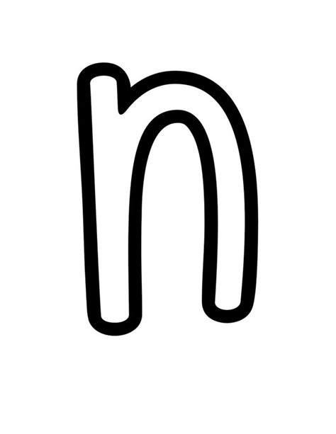 The Letter N Is Shown In Black And White