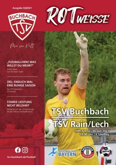 Rotweisse Stadionzeitung Tsv Buchbach Tsv Rain Lech