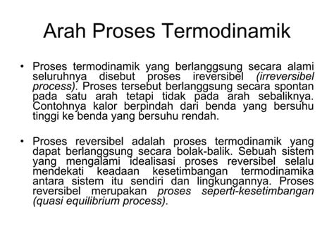 Hukum Termodinamika Kedua Ppt