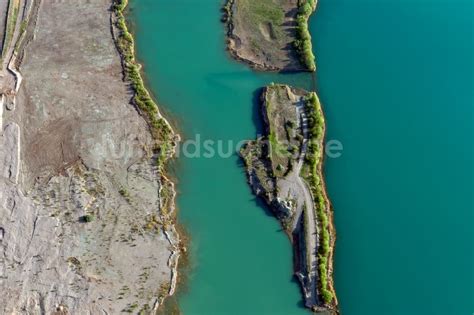 Schwerborn Aus Der Vogelperspektive Baggersee Und Kies Tagebau In