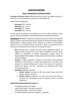 Derecho Romano Apuntes DERECHO ROMANO TEMA 1 CONCEPTO DE Dº