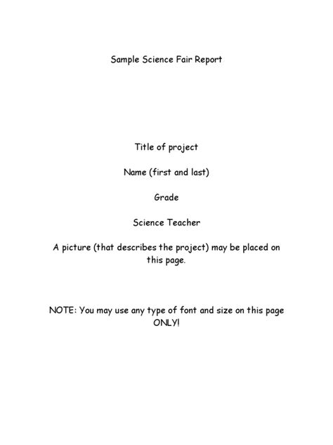 Sample Science Fair Report Pdf Chart Experiment