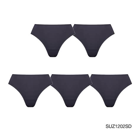 Sabina กางเกงชนใน Set 5 ชน JUMBO ทรง Bikini รน Panty Zone รหส SUZ1202SD สเทาเขม