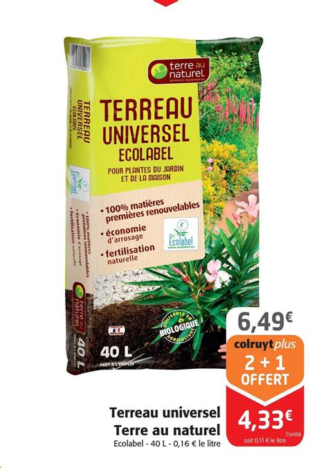 Promo Terreau Universel Terre Au Naturel Chez Colruyt ICatalogue Fr