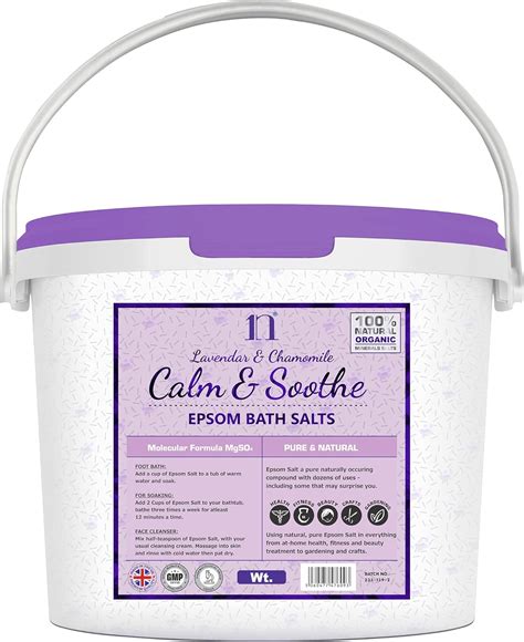 1n Scented Epsom Salt Calm And Soothe Salts With Lavender And Chamomile Bucket Food Grade Magnesium