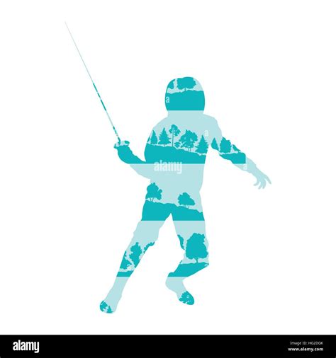 Fencing Player Man Vector Background Poster Illustration Concept Made