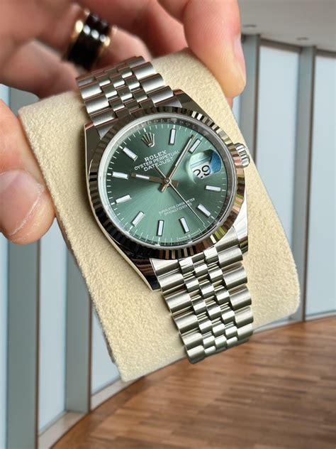 Rolex Datejust Mint Green Mm Luxury Watches On Carousell