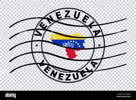 Map of Venezuela, Postal Passport Stamp, Travel Stamp, Clipping path ...