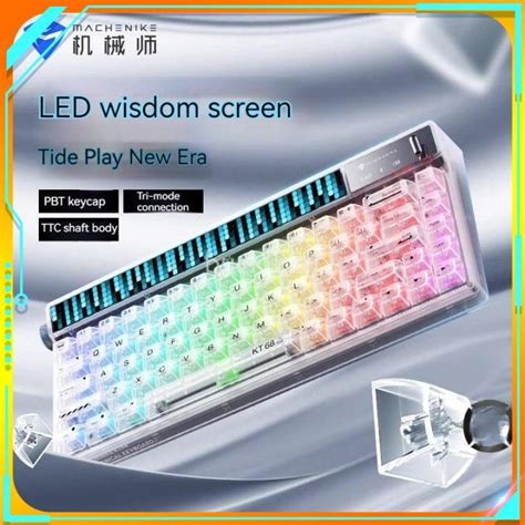 Keys Mache Kt Keyboard Three Mode Dynamic Smart Screen Rgb Backlit Hot Swap Mechanical