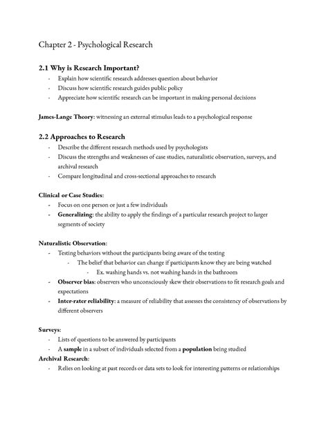 Chapter 2 Notes Chapter 2 Psychological Research 2 Why Is Research