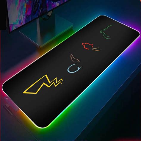 Gost Pokemon RGB Gaming Mouse Pad, Anime Gaming Led Desk Pad, Cute RGB ...