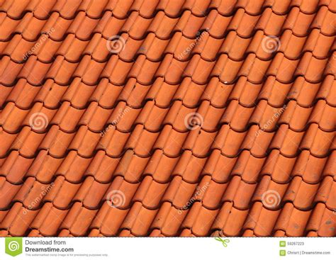 Red Clay Tile Roof On Old Farm House Background Royalty Free Stock