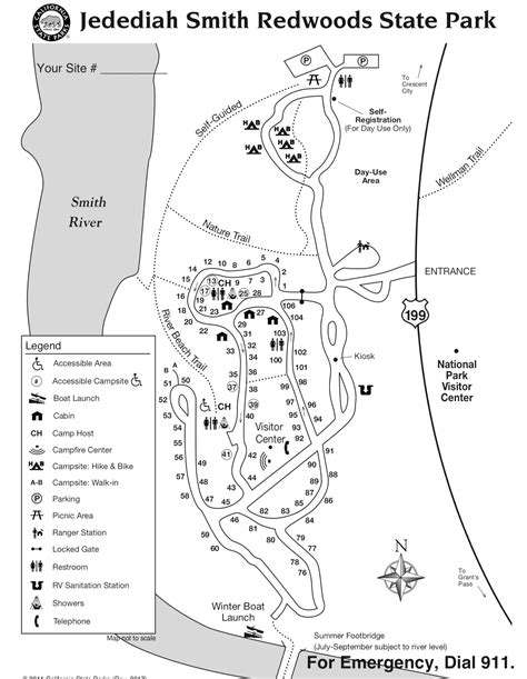 Jedediah Smith Redwoods State Park Map