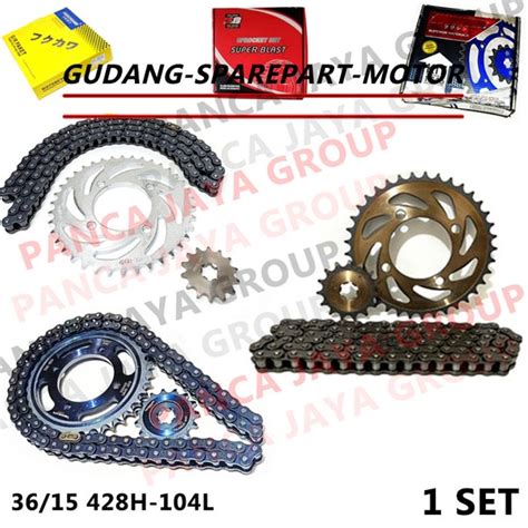 Jual Gear Set Rantai Paket Baja Jupiter Lama Old Crypton Cripton Vega