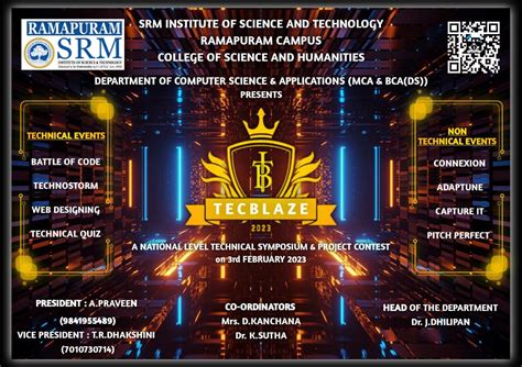 TECBLAZE 2023, SRM Institute of Science and Technology Ramapuram Campus ...