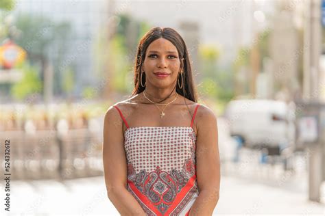 Portrait of a transgender woman outdoors. Mid shot Stock Photo | Adobe ...