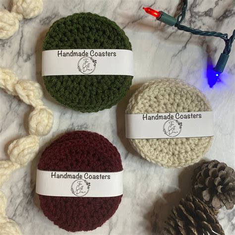 Round Crochet Coaster - Etsy