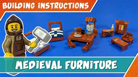 How To Build Lego Furniture Medieval Furniture Tutorial Lego Castle Instructions Youtube