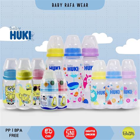 Jual Baby Huki Botol Susu PP SP Round 60 ML 120 ML 240 ML Dot Gepeng