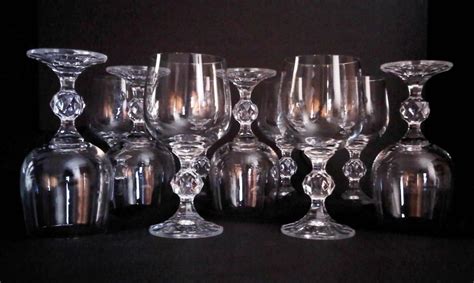 Bohemia Crystal Stemware Claudia Pattern Wine Glasses Set Of