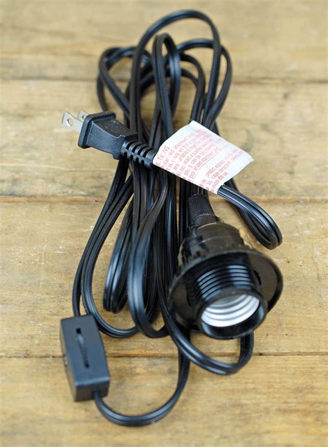 Single Socket Light Cord BLACK 11ft E26 /E27