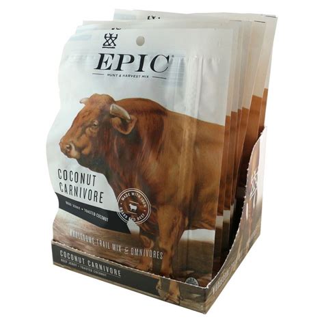 Epic Hunt And Harvest 100 Grass Fed Beef Jerky And Coconut Carnivore Mix 2 25 Oz 8 Count