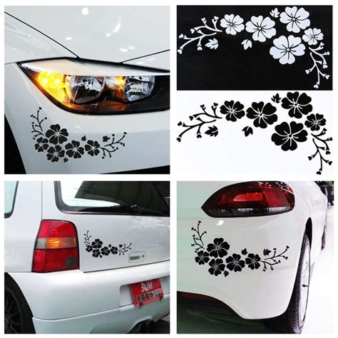 1PC Flower Blossom Decoration Reflective Sticker Bumper Door Window ...