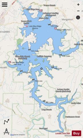 Blue Ridge Lake Fishing Map | Nautical Charts App