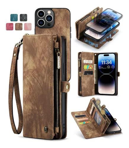 Funda Tipo Cartera Para Iphone Plus Pro Max Color Marr N