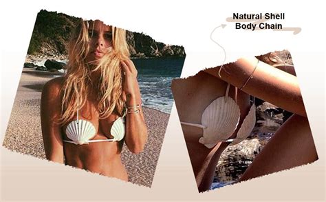 Amazon Zoestar Mermaid Seashell Bra With Cord Hawaiian Shell Bikini Top Fashion Chest Chain