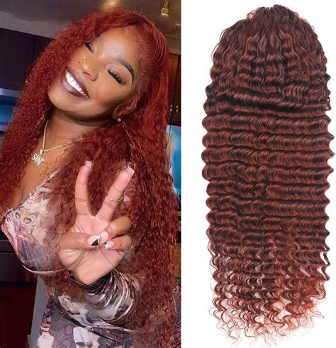 13x6 Hd Reddish Brown Lace Front Wigs Human Hair 180