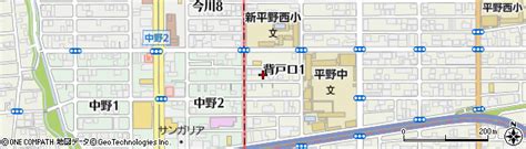 大阪府大阪市平野区背戸口1丁目の地図 住所一覧検索｜地図マピオン