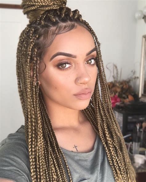 Brown Blonde Box Braids Blonde Box Braids Box Braids Hairstyles Box