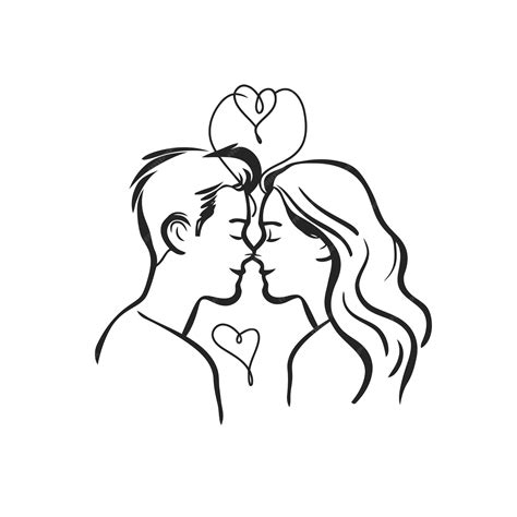 Premium Vector Outline Graphic Of Love Couple Isolated Background Symbol