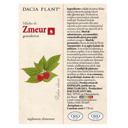 Mladite De Zmeur 50 Ml Dacia Plant Farmacia Tei Online