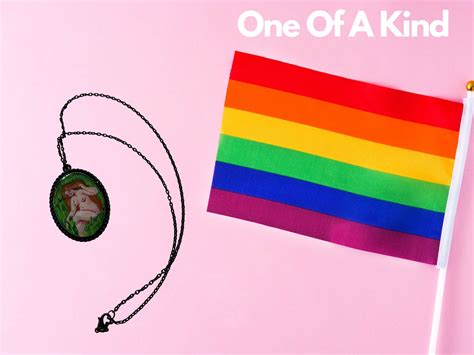 Lesbian Necklace Female Nude Painting Queer Alt Jewelry One Of A Kind Resin WLW Pendant