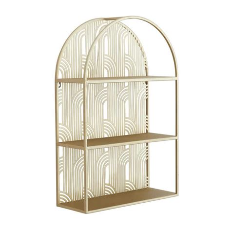 Reviews For Litton Lane In X In Gold Arched Shelves Metal