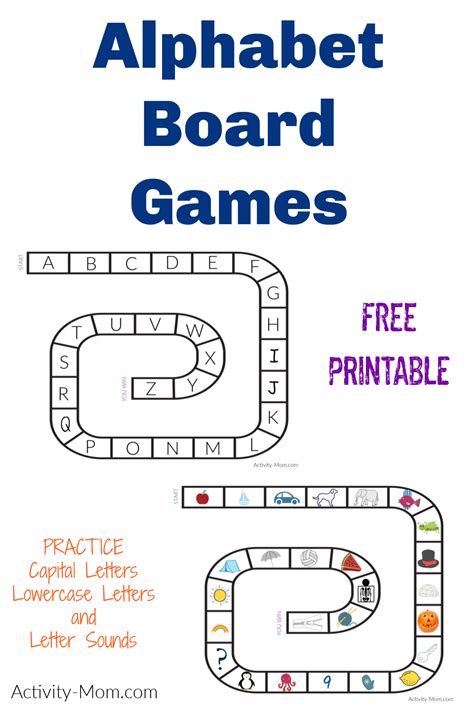 Alphabet Board Game (Printable) - The Activity Mom