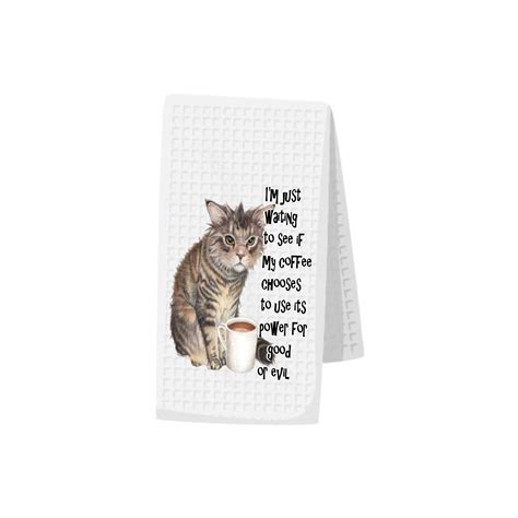 Funny Cat Tea Towel Dish Towel Funny Kitchen Towel Funny - Etsy