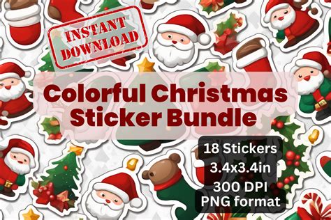 Printable Christmas Theme Stickers Graphic by Smart Digital Download ...