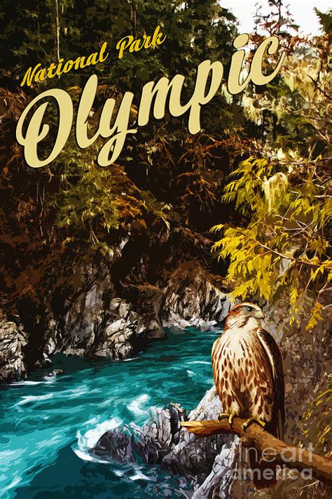 National Park Olympic Vintage Poster Design Digital Art by GnG Bros ...