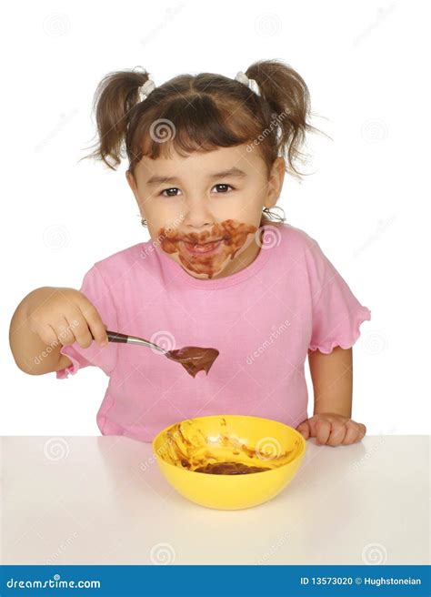 Kid with messy face stock photo. Image of adorable, brown - 13573020